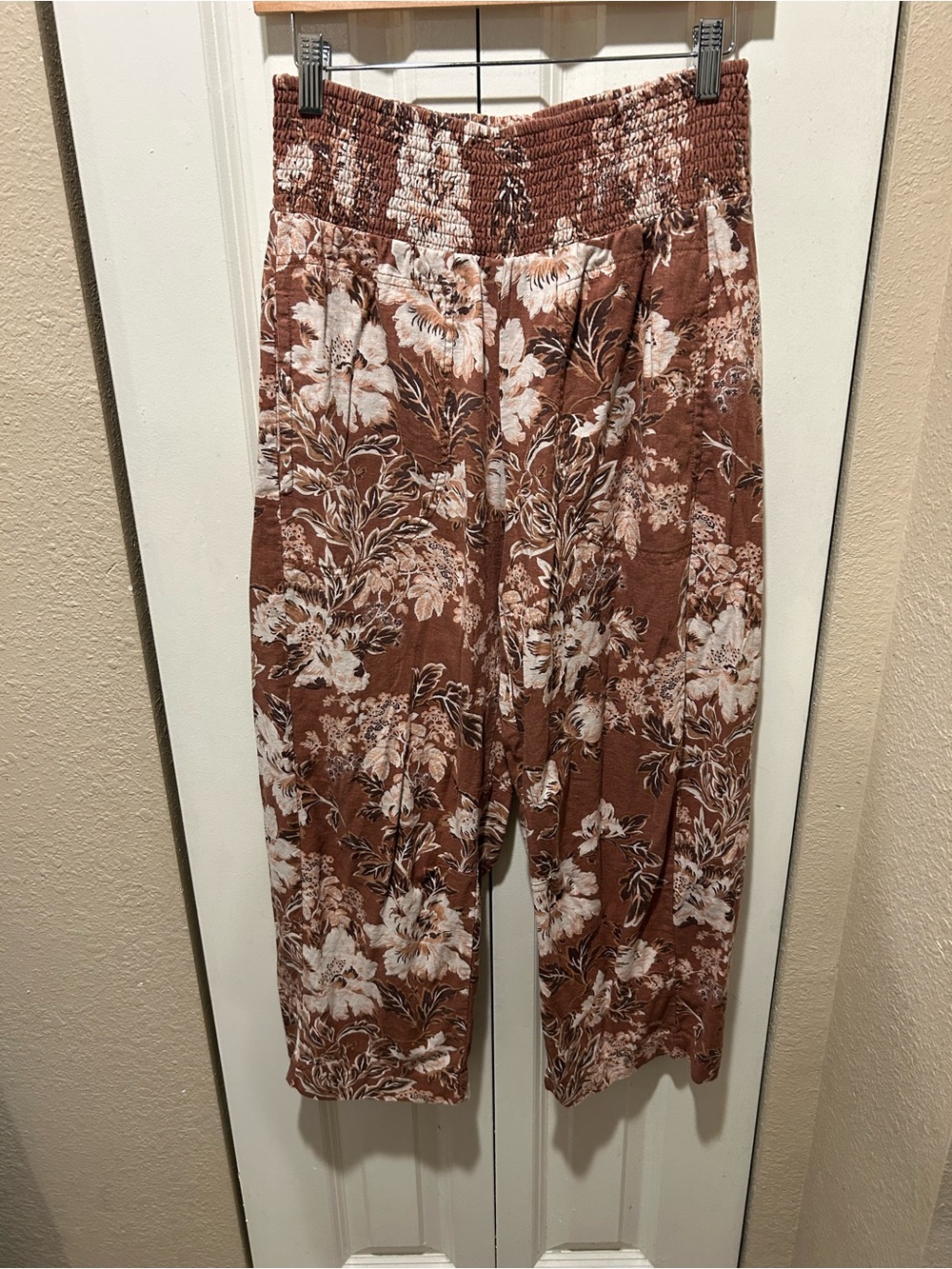 Anthropologie Pilcro Reese Smocked Pull-On Barrel Leg Linen Blend Pants , Small - Picture 11 of 15